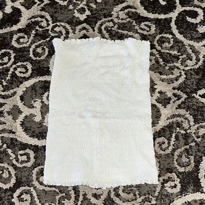 Size S, long white tube top, slightly used, in good condition.